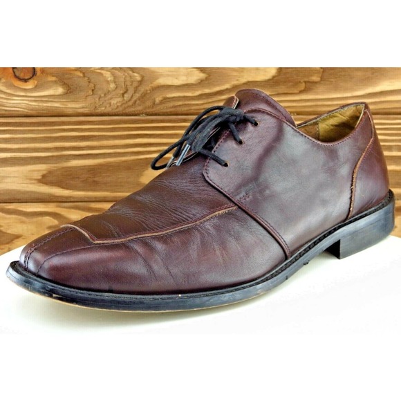 Florsheim Shoes Sz‎ 11.5 D Square Toe Brown Derby Oxfords Leather Men - Picture 1 of 9